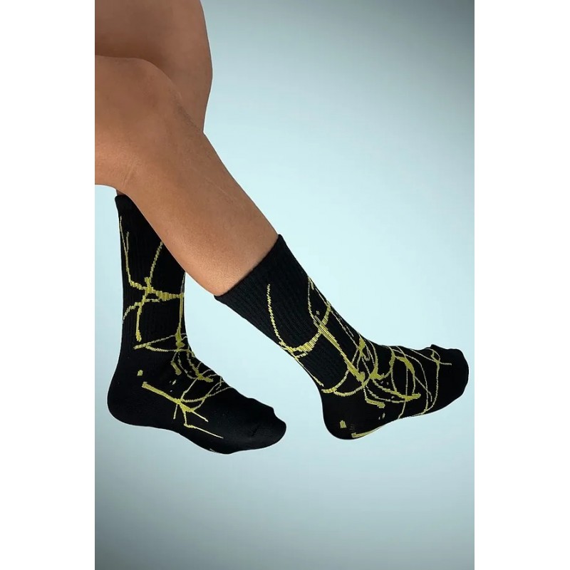 Ider Unisex Κάλτσες Βαμβακολύκρα Rib με Γραμμικό Σχέδιο 2-PACK