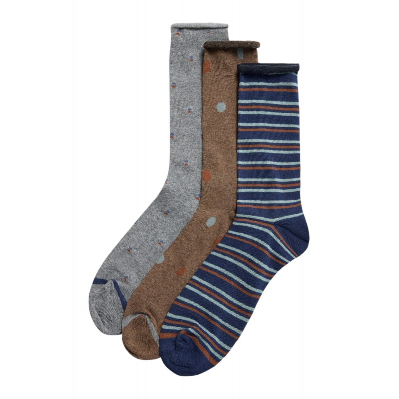 Ysabel Mora - Ανδρικές Kάλτσες Χωρίς Λάστιχο με Σχέδιο 3 Ζεύγη