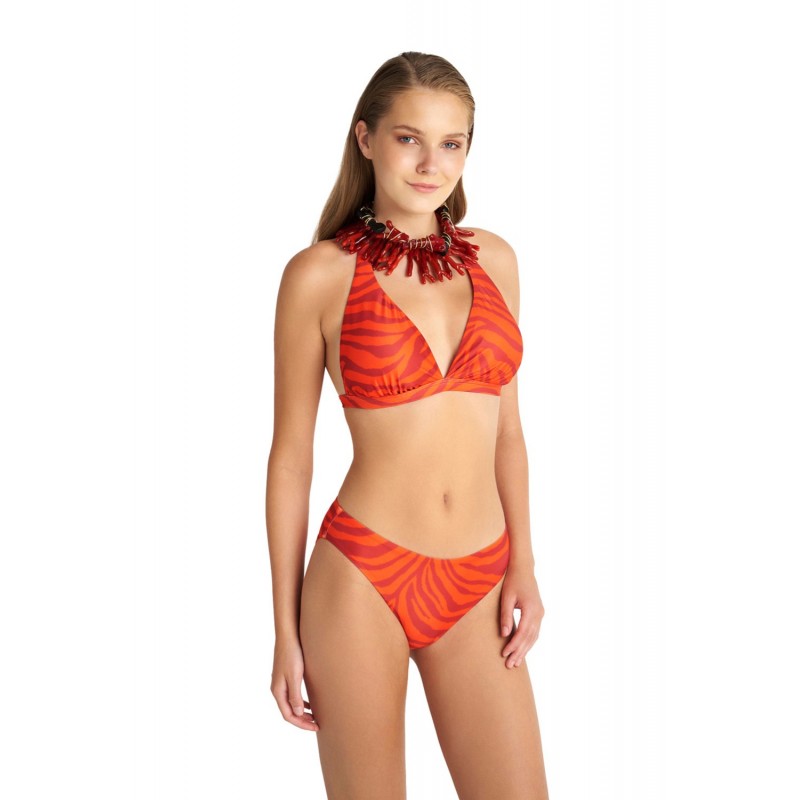 BLU4U - Γυναικείο Μαγιό Σλιπ RED ZEBRA