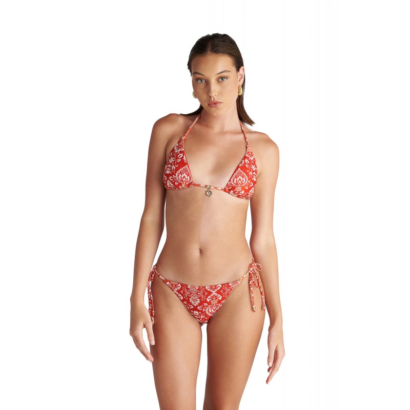 BLU4U Γυναικείο Μαγιό Σλιπ με Κορδονάκια CORAL DAMASK