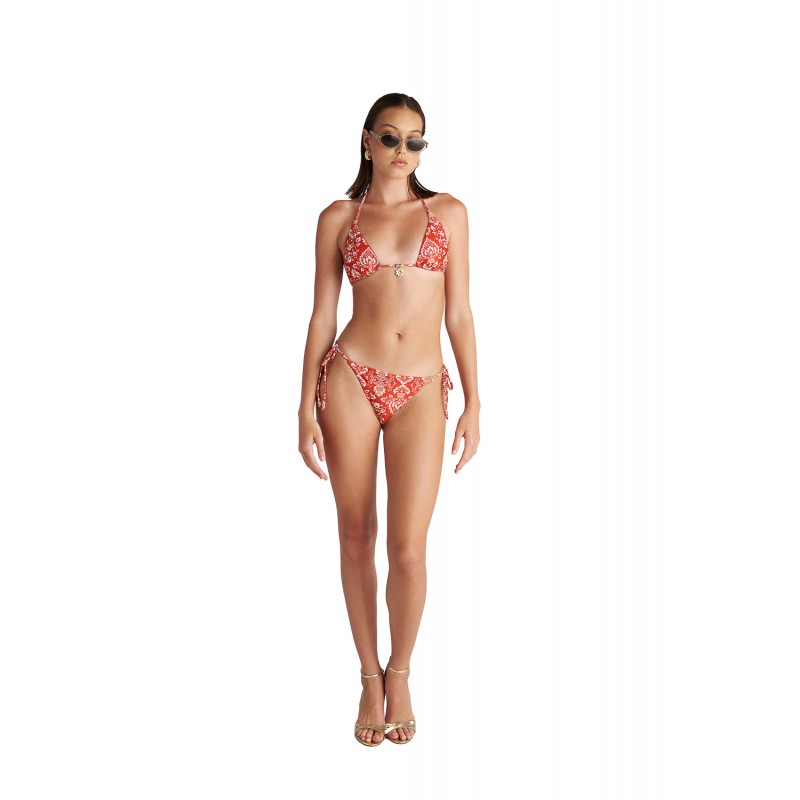 BLU4U Γυναικείο Μαγιό Σλιπ με Κορδονάκια CORAL DAMASK