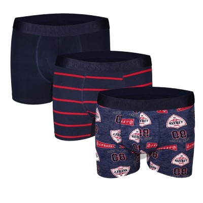 John Frank Boxer Σετ 3 Τεμαχίων CAMPUS Blue