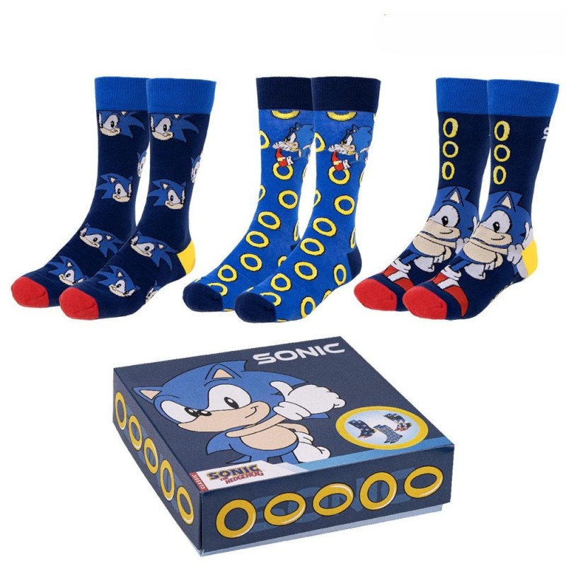 CERDA - SONIC Unisex Κάλτσες σε Gift Box 3 Pack