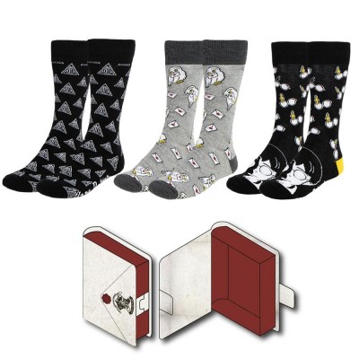 Harry Potter Unisex Fashion Socks Gift Box Συσκευασία 3 Τμχ.