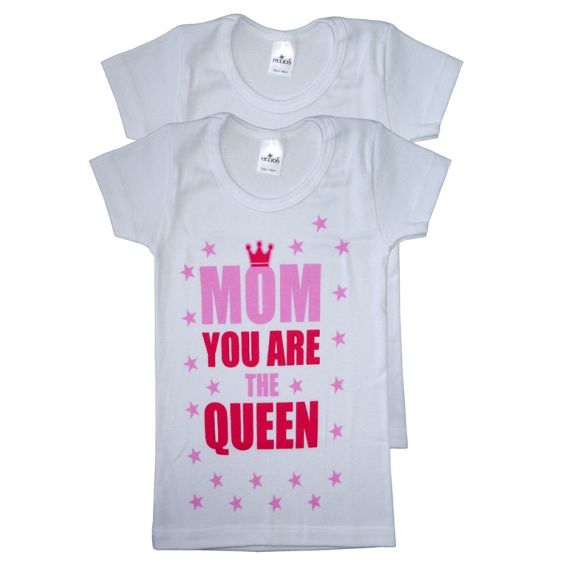 Helios - Δυάδα Φανέλα Κοντό Μανίκι με Τύπωμα 