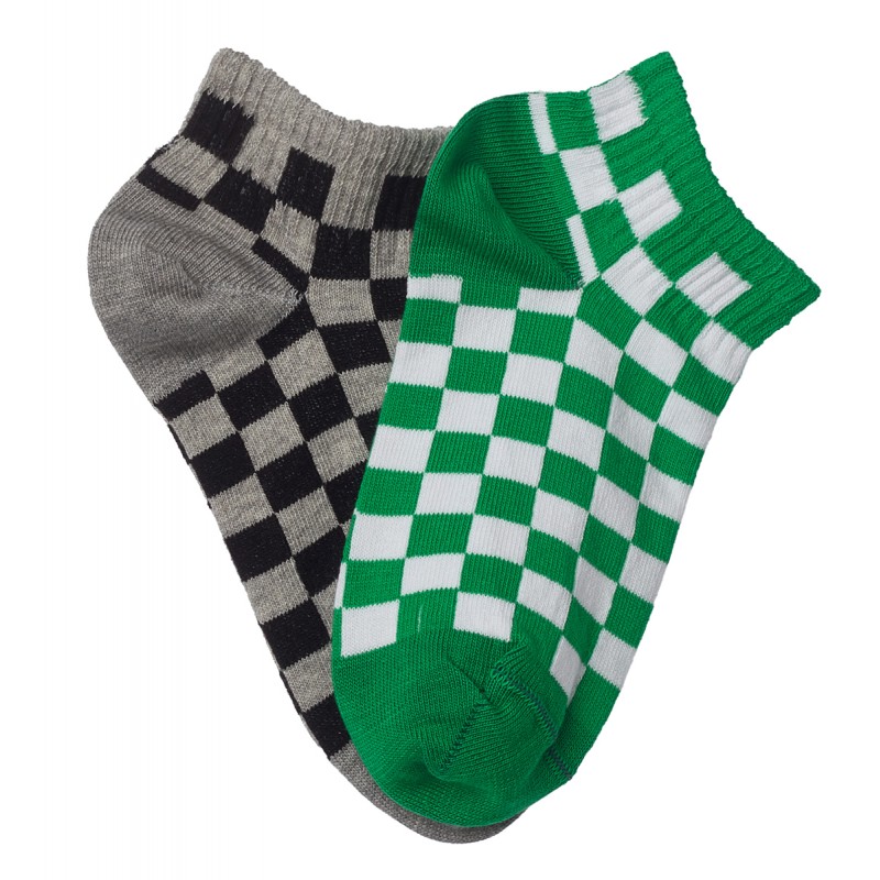 Me-We Παιδικό Βαμβακερό Sneaker με Σχέδιο Τετραγωνάκια (2 Zεύγη)