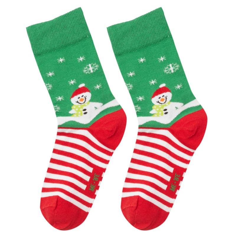 Me-We - Παιδική Χριστουγεννιάτικη Κάλτσα με Σχέδιο Χιονάνθρωπος