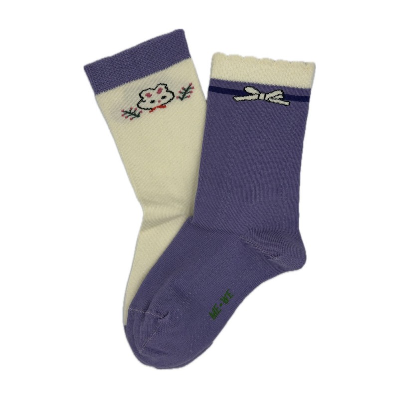 Me-We Παιδικές Βαμβακερές Kάλτσες για Κορίτσι με Σχέδιο (2 Zεύγη)