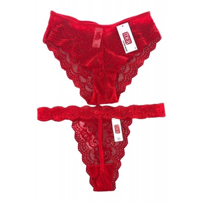 Ider - 2-Pack Γυναικείο Set String & Cheeky Hipster με Δαντέλα Συσκευασία Δώρου
