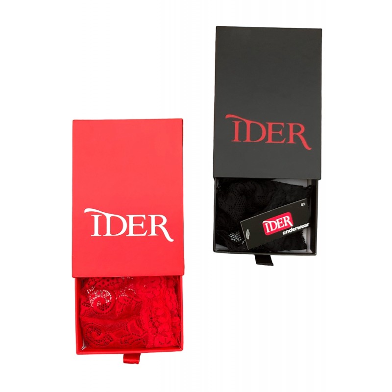 Ider - 2-Pack Γυναικείο Set String & Cheeky Hipster με Δαντέλα Συσκευασία Δώρου