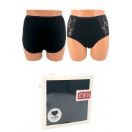 Ider - 2-Pack Γυναικείο Maxi Slip Βαμβακερό με Σχέδιο Δαντέλα στο Πλάι