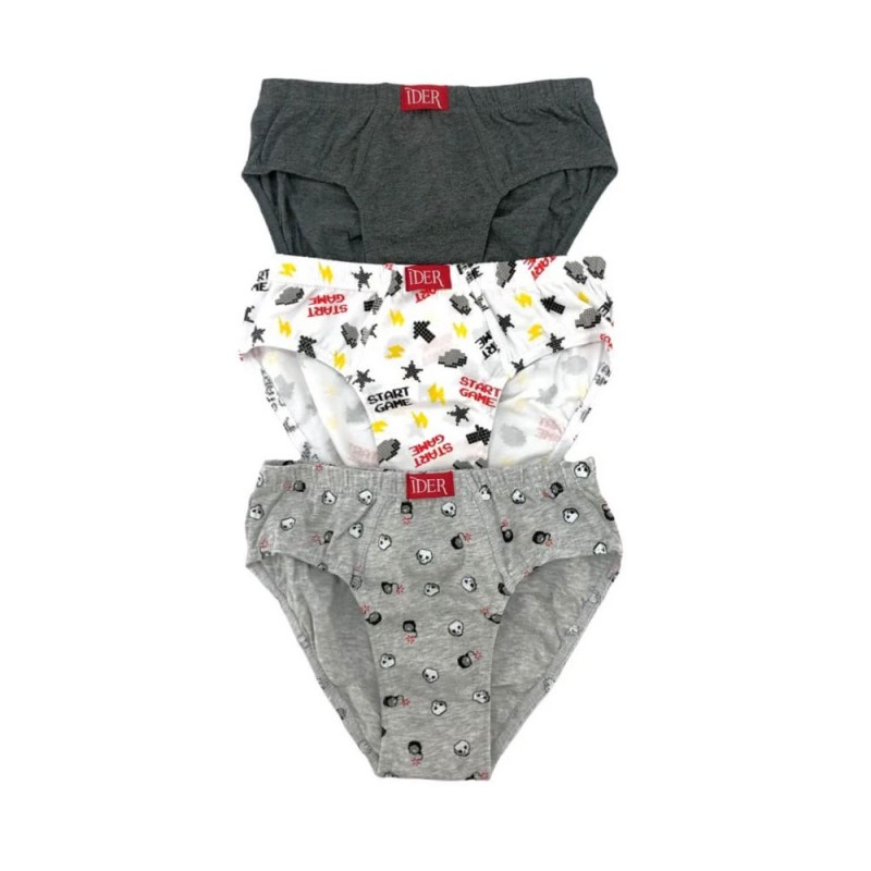Ider - 3-Pack Σλιπ για Αγόρι Βαμβακερό με Εσωτερικό Λάστιχο και Σχέδιο
