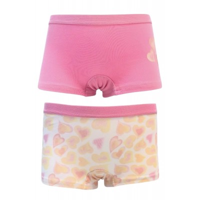 Ider - 2-Pack Boxer για Κορίτσι Βαμβακερό με Εξωτερικό Λάστιχο και Σχέδιο Καρδούλες