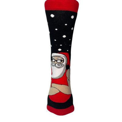 INIZIO - Γυναικεία Χριστουγεννιάτικη Κάλτσα Πετσετέ με Σχέδιο Άι Βασίλης Tatoo