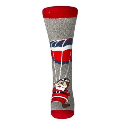 INIZIO - Γυναικεία Χριστουγεννιάτικη Κάλτσα Πετσετέ με Σχέδιο Άι Βασίλης με Αλεξίπτωτο