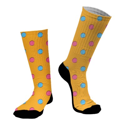 DO YOU DARE SOCKS - O.C.D Shapes - Orange Polka Dots