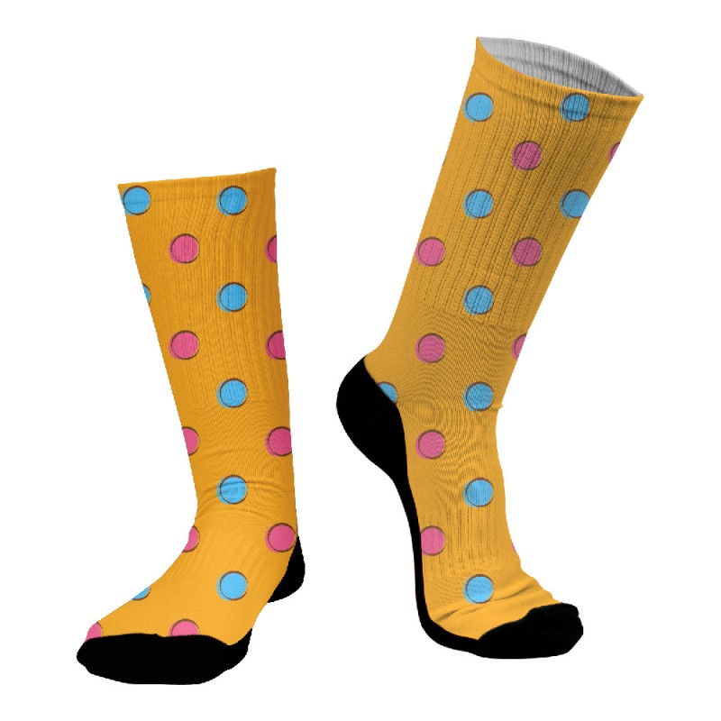 DO YOU DARE SOCKS - O.C.D Shapes - Orange Polka Dots