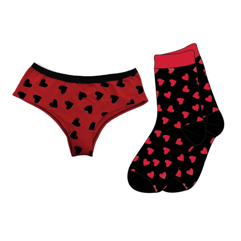 ALKMIN - Γυναικείο Σετ Hipster και Κάλτσες - Valentine's Gift Box