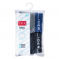 Ider - Βαμβακερά Boxer για Αγόρι με Εξωτερικό Λάστιχο 3cm Μονόχρωμα (2TMX)