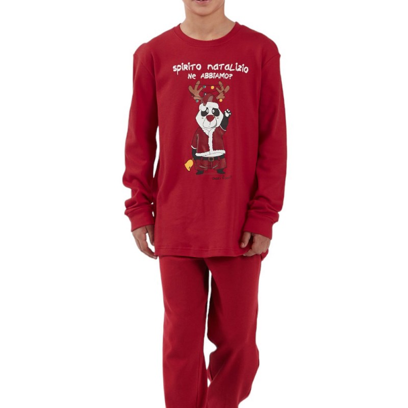 Crazy Farm - Εφηβική Χειμερινή Πυτζάμα για Αγόρι με Σφικτήρα Natale (12-16 ετών) XMAS Collection