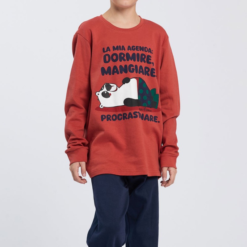 CRAZY FARM - Εφηβική Πυτζάμα για Αγόρι με Σφικτήρα PROCRASTINARE (10-14 ετών)