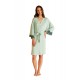 Harmony Γυναικεία Σταυρωτή Ρόμπα Μονόχρωμη Viscose 3/4 Μανίκι και Δαντέλα