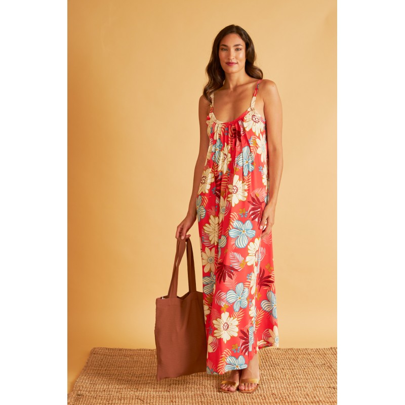 Harmony Γυναικείο Φόρεμα Viscose Floral Jungle με Ράντα Νερβίρ Maxi Harmony Γυναικείο Φόρεμα Viscose Floral Jungle με Ράντα Νερβίρ Maxi