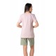 Relax - Γυναικεία Καλοκαιρινή Πυτζάμα με Κοντό Μανίκι Βερμούδα και Τύπωμα Φράουλες Cotton/Modal
