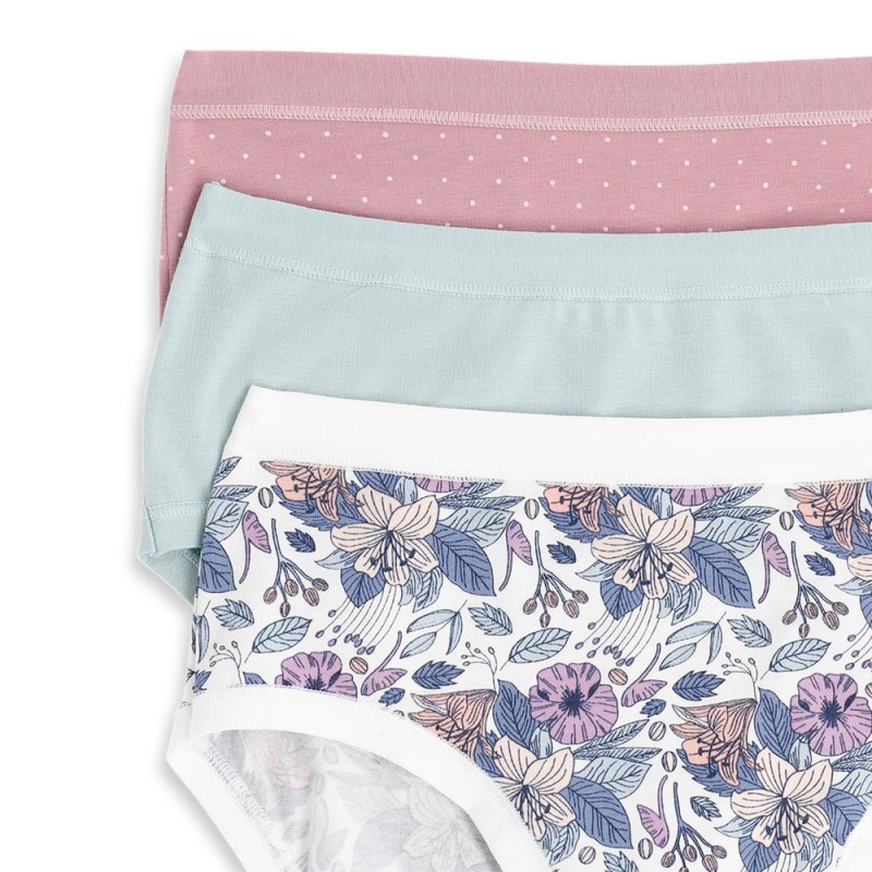 Cotonella - Γυναικεία Βαμβακερά Σλιπ Midi Σετ 3 Τεμαχίων