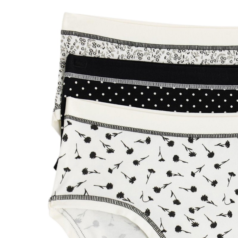 Cotonella - Γυναικεία Βαμβακερά Σλιπ Midi Σετ 3 Τεμαχίων