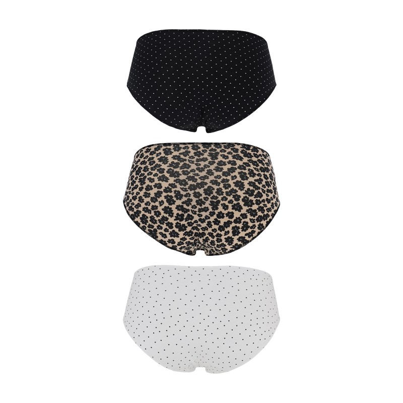 Cotonella - Γυναικεία Βαμβακερά Σλιπ Midi Σετ 3 Τεμαχίων