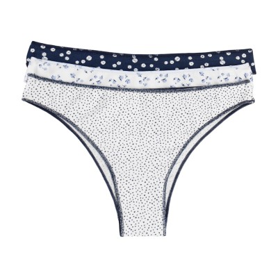 Cotonella - Γυναικεία Βαμβακερά Σλιπ Braziliano Σετ 3 Τεμαχίων