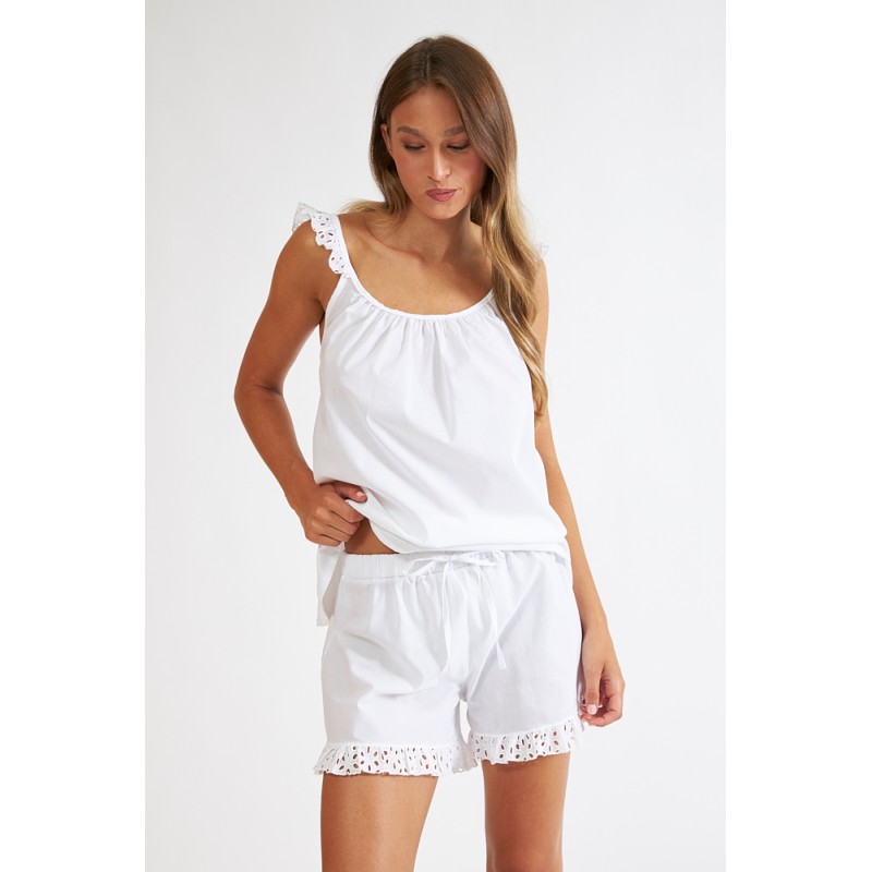 Harmony - Γυναικείο Babydoll Ράντα με Δαντελένιο Βολάν από 100% Βαμβάκι