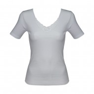 Helios Γυναικείο Φανελάκι Βαμβακερό Κοντομάνικο Μοτίφ