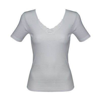 Helios Γυναικείο Φανελάκι Βαμβακερό Κοντομάνικο Μοτίφ