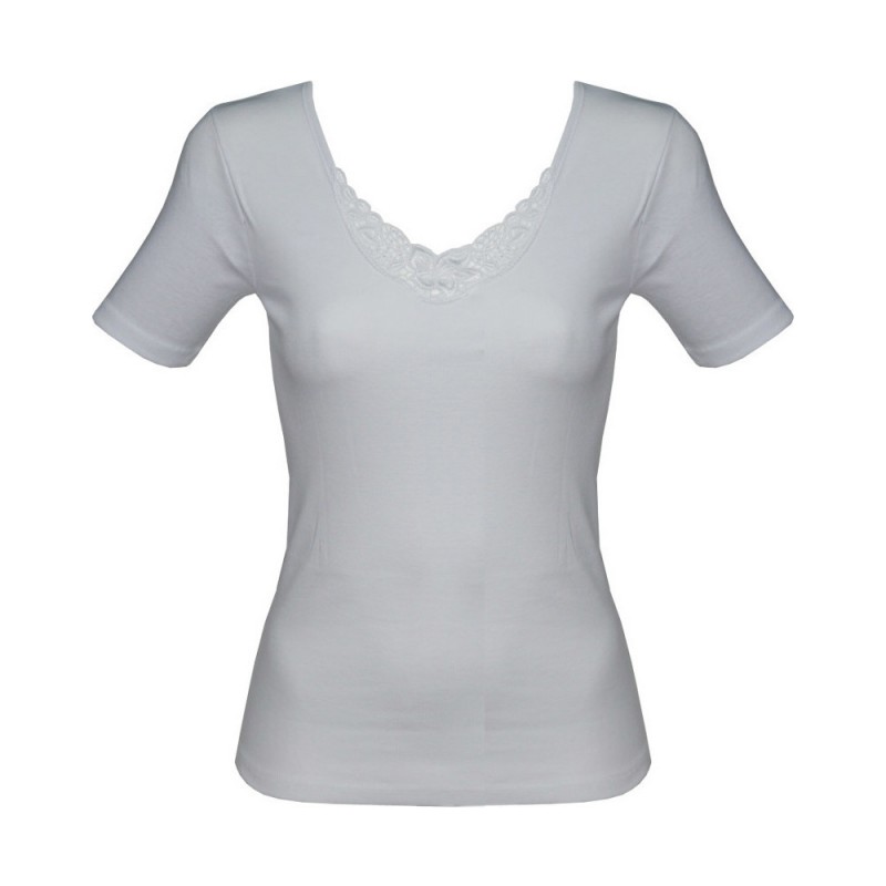 Helios Γυναικείο Φανελάκι Βαμβακερό Κοντομάνικο Μοτίφ