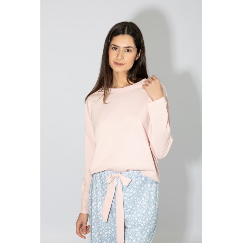 Harmony - Γυναικεία Χειμερινή Πυτζάμα Modal Cotton με Mint Daisy Παντελόνι