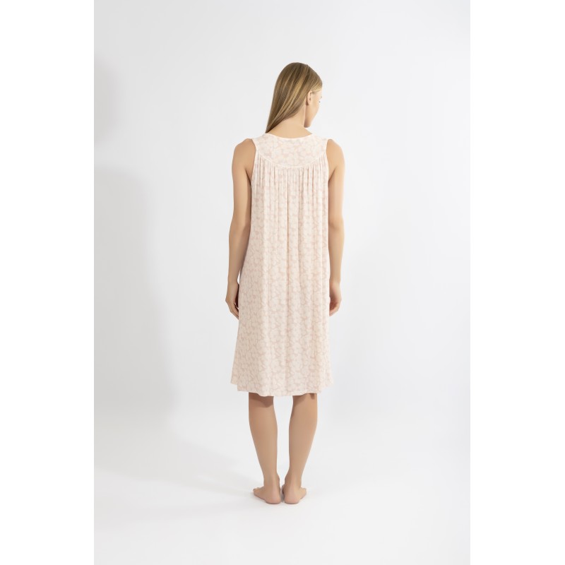 Harmony - Γυναικείο Νυχτικό Κλασσικό με Φαρδιά Ράντα και Πατιλέτα Dusty Flower Micromodal