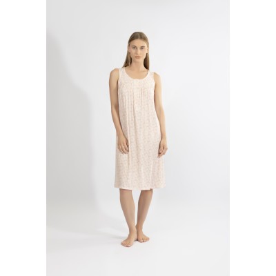 Harmony - Γυναικείο Νυχτικό Κλασσικό με Φαρδιά Ράντα και Πατιλέτα Dusty Flower Micromodal