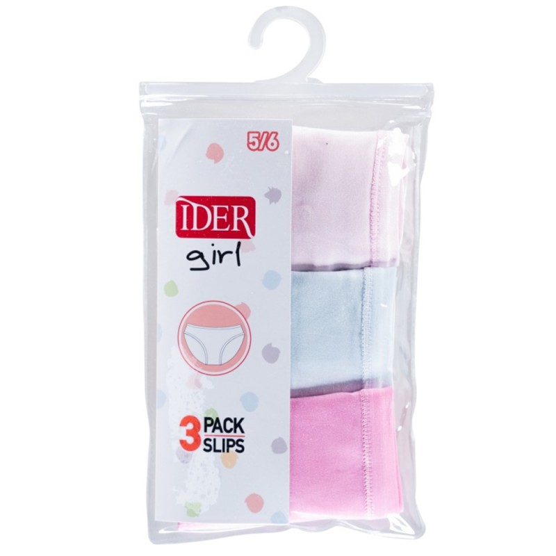 Ider 3-Pack Σλιπ Παιδικό Για Κορίτσι Βαμβακερό
