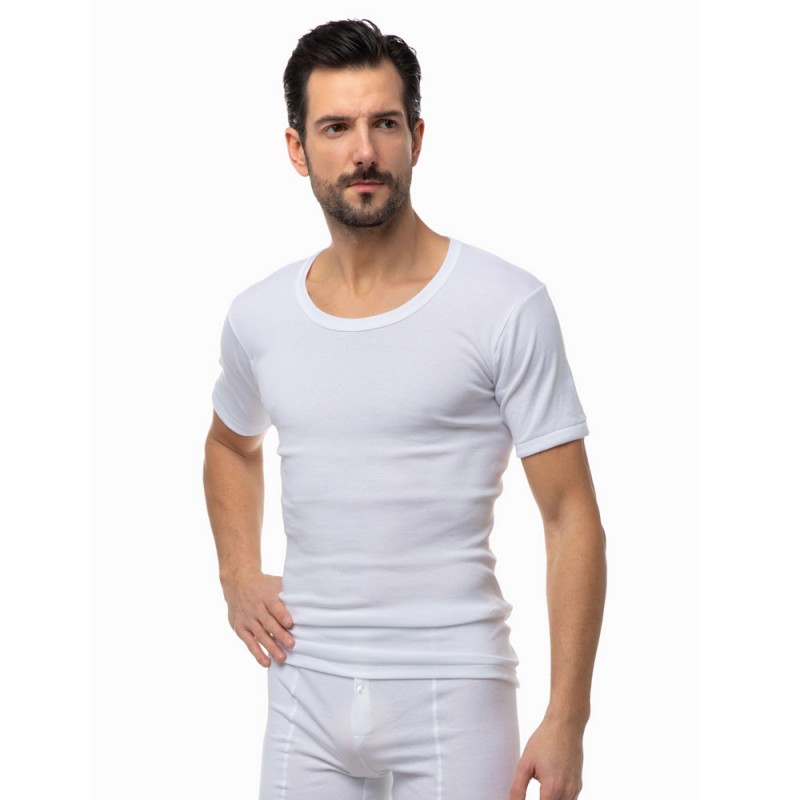 Minerva - Classic Ανδρική Κοντομάνικη Φανέλα Ανοιχτή Λαιμόκοψη 2τμχ (XL - XXL)