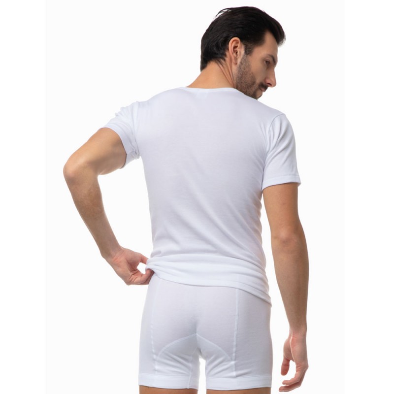 Minerva - Classic Ανδρική Κοντομάνικη Φανέλα Ανοιχτή Λαιμόκοψη 2τμχ (XL - XXL)