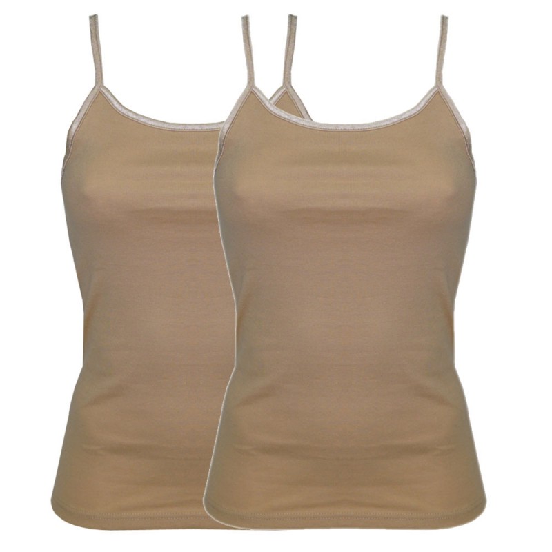 Helios Γυναικεία Φανέλα Λεπτή Τιράντα και Σατέν Φάσες - Σετ 2 τεμαχίων