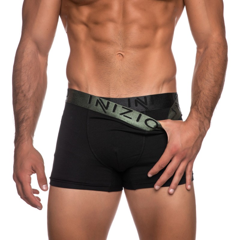ΙΝΙΖΙΟ Ανδρικό Boxer με Εξωτερικό Μεταλιζέ Λάστιχο και Logo Συσκευασία 2ΤΜΧ