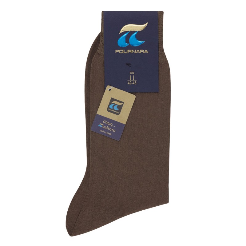 Πουρνάρα 100% Μερσεριζέ Βαμβάκι Λεπτή Μονόχρωμη Κάλτσα