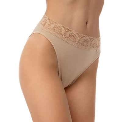 Minerva Γυναικείο Slip Cotton Lycra Lace Brazil 2 Τεμάχια