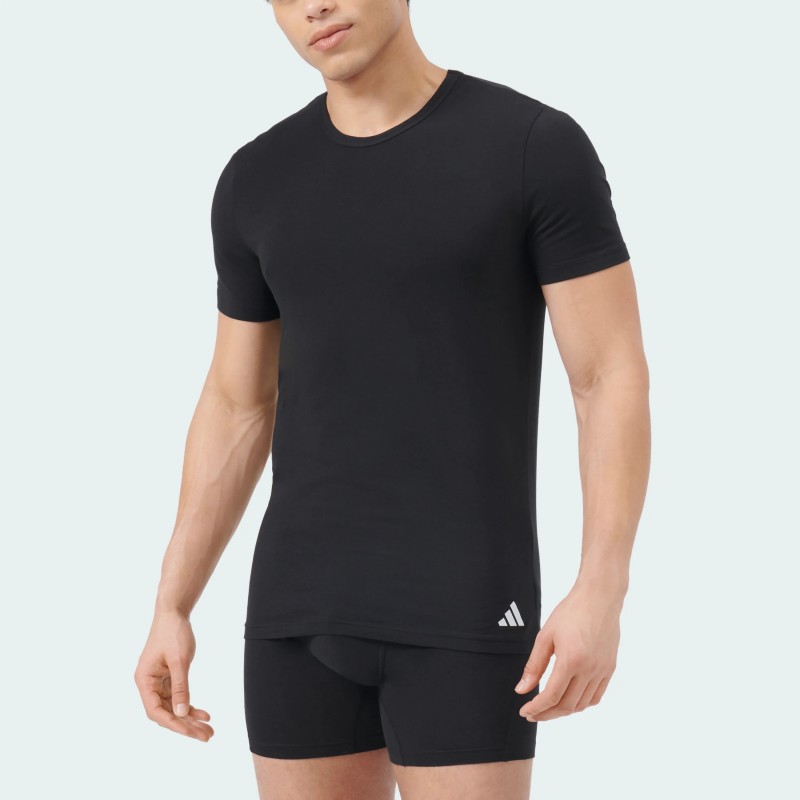 ADIDAS - Ανδρικά Φανελάκια Κοντό Μανίκι Active Flex Cotton Crew-Neck Συσκευασία 2 Τμχ.