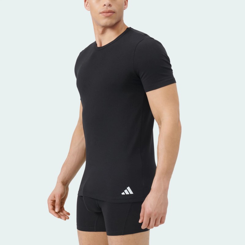 ADIDAS - Ανδρικά Φανελάκια Κοντό Μανίκι Active Flex Cotton Crew-Neck Συσκευασία 2 Τμχ.