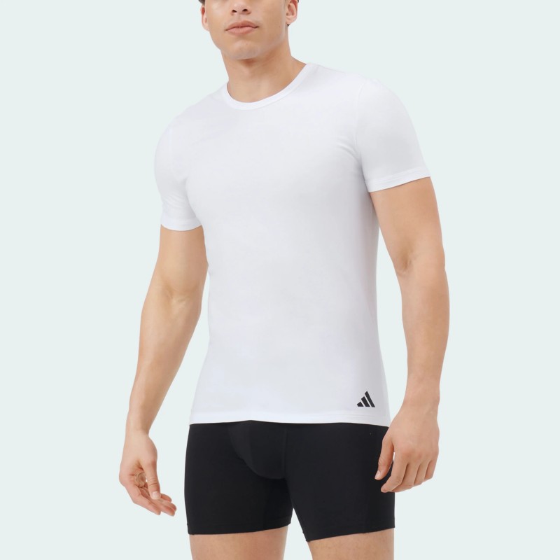 ADIDAS - Ανδρικά Φανελάκια Κοντό Μανίκι Active Flex Cotton Crew-Neck Συσκευασία 2 Τμχ.