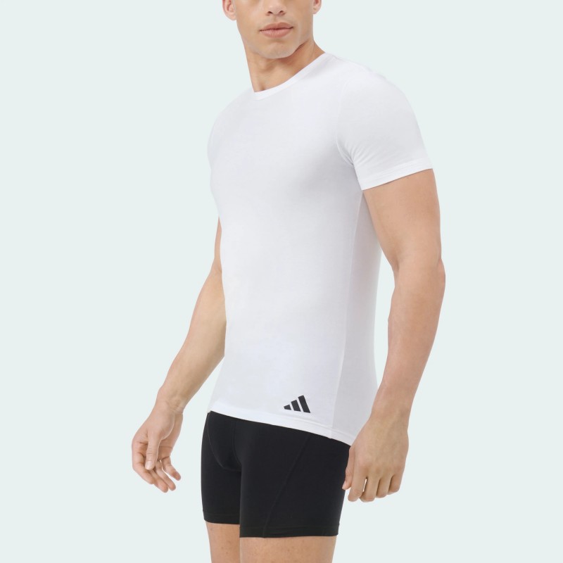 ADIDAS - Ανδρικά Φανελάκια Κοντό Μανίκι Active Flex Cotton Crew-Neck Συσκευασία 2 Τμχ.